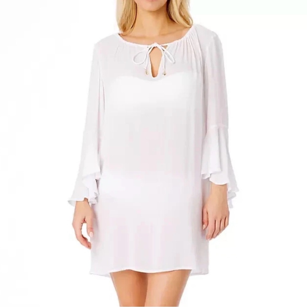 Anne Cole White Tunic Swim Coverup, Size XL/XXL, NWOT